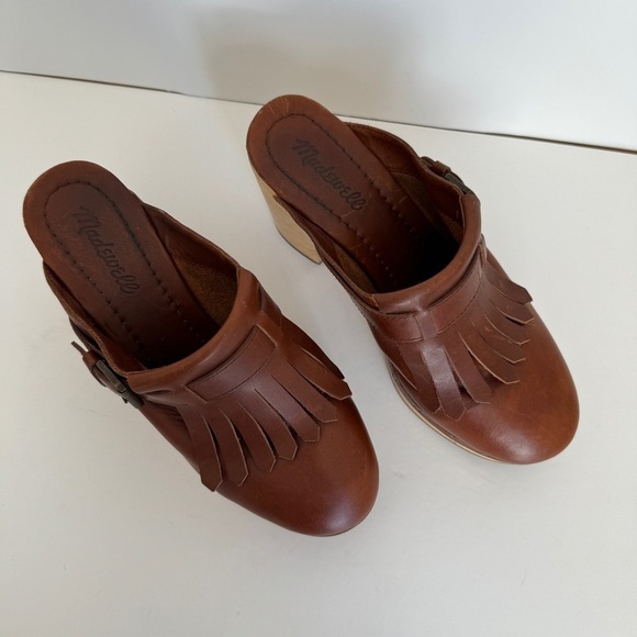 Madewell Womens Y2K Retro Classic Clog With Fringe Brown Leather Size 8.5 - Picture 2 of 9